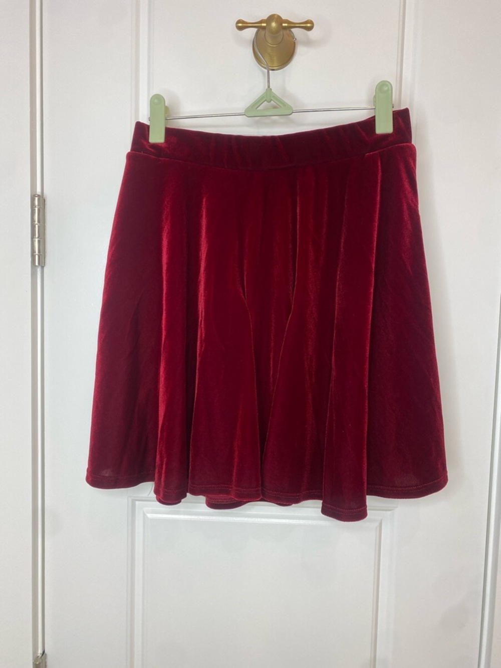 Red Velvet A-Line Skirt - With pockets!!